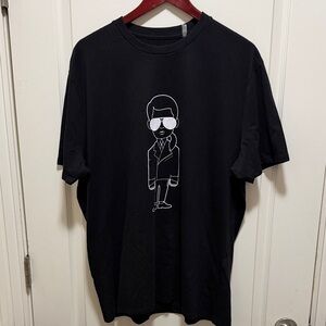Karl Lagerfeld Black Tee with Iconic Graphic